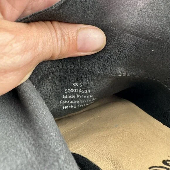 Free People shoes womens 8.5 black leather ruffle sienna minimalist office work - Picture 4 of 9